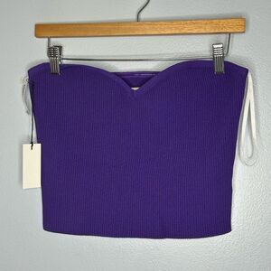 Babaton Sculpt Knit Sweetheart Top L Violet Purple NWT Versatile Flattering